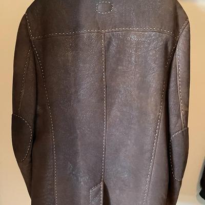 20.  VINTAGE FENDI MENS LEATHER JACKET WITH SHEARLING LINING AS IS