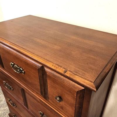 Lot #35  Vintage 4 Drawer Chest of Drawers - Maple with Cherry Finish