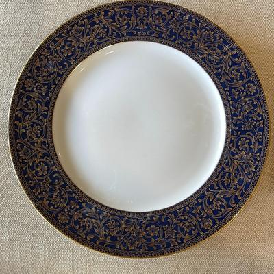 27.  SANGO FINE CHINA ARISTOCRAT SERVICE FOR 8 PLUS EXTRAS COBALT BLUE & GOLD BORDER