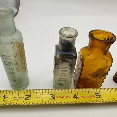Variety of Small Vintage Glass Bottles