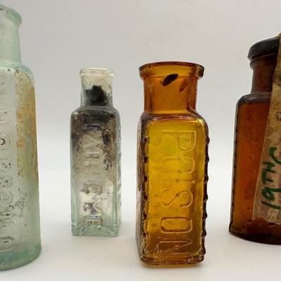 Variety of Small Vintage Glass Bottles