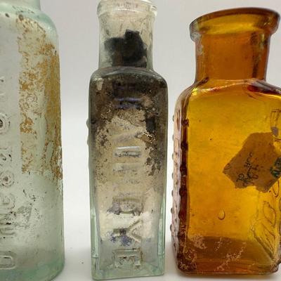 Variety of Small Vintage Glass Bottles