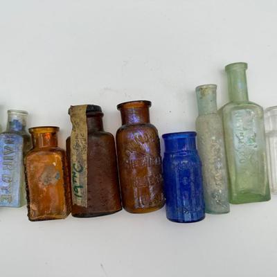 Variety of Small Vintage Glass Bottles