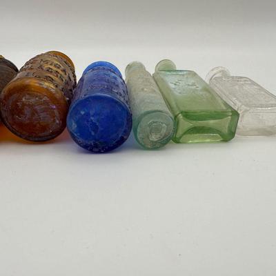 Variety of Small Vintage Glass Bottles