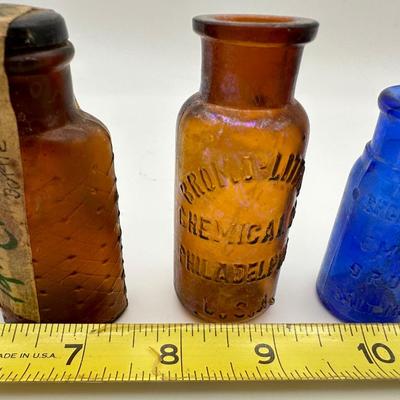 Variety of Small Vintage Glass Bottles