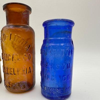 Variety of Small Vintage Glass Bottles