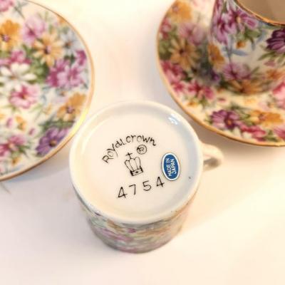 Lot #37 Set of 6 Royal Crown Chintz Cups/Saucers
