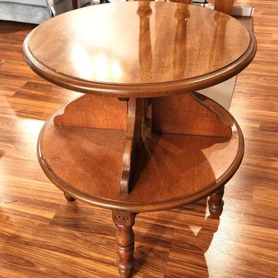 Lot #38 Vintage Mid Century Round 2Tier Table