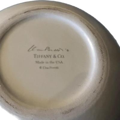 Vintage Tiffany Thumbprint Bowl Elsa Peretti White Made in USA Original Blue Box