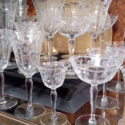 Clear to cut Crystal glass set
