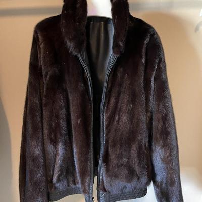 30.  VINTAGE MENS RANCH MINK REVERSIBLE BOMBER JACKET NEIMAN MARCUS SIZE L