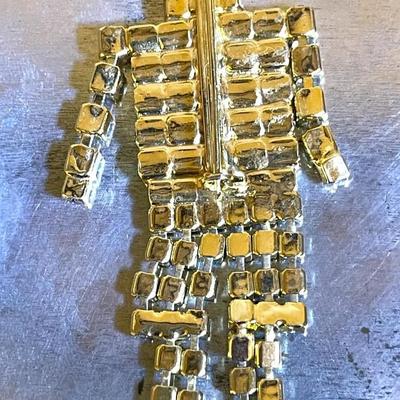 33.  LARGE TOY SOLDIER RHINESTONE CHRISTMAS PIN