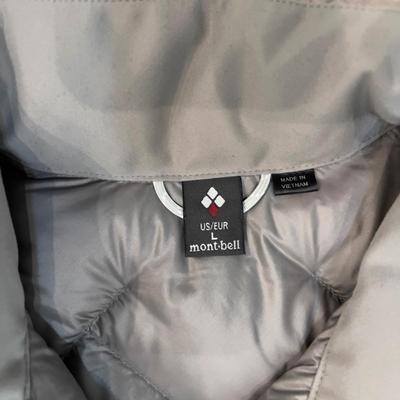 496 Ladies MONT BELL Silver Down Quilted Jacket Size L
