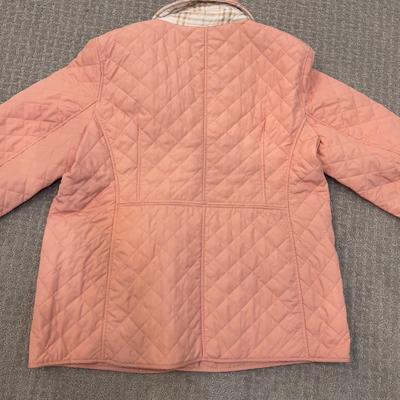 497 CHICO'S Pink Quilted Jacket with Scarf Size 3P