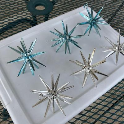 6 Vintage Starburst Ornaments