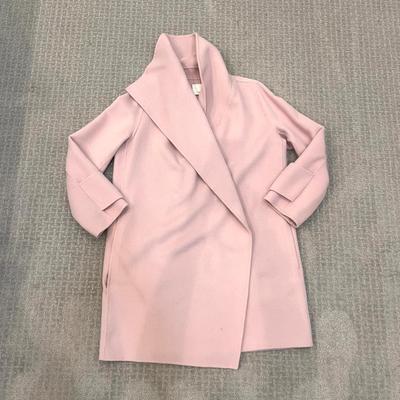 498 VINCE 100% Wool Draped Collar Coat