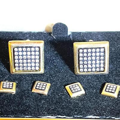 41.  VINTAGE MENS FORMAL SET RAFFLES CUFFLINKS & STUDS