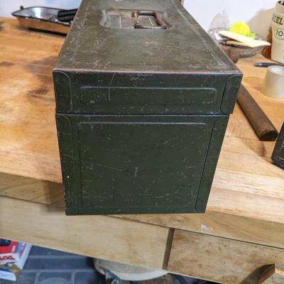 Vintage Utilco Metal Box w/ Loads of American Block Pcs