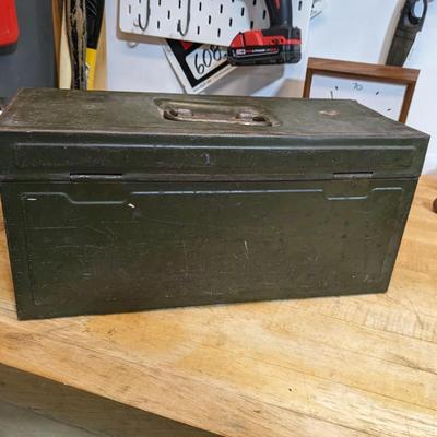 Vintage Utilco Metal Box w/ Loads of American Block Pcs