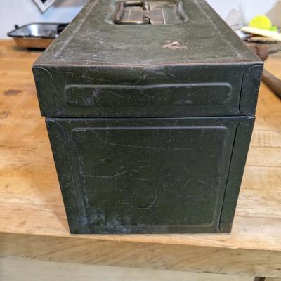 Vintage Utilco Metal Box w/ Loads of American Block Pcs