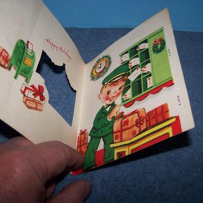LOT 136  ADORABLE VINTAGE CHRISTMAS CARDS SANTA'S LITTLE HELPERS c1950S