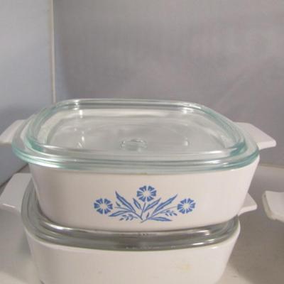 Collection of Corningware Bake Ware- French White and Blue Cornflower