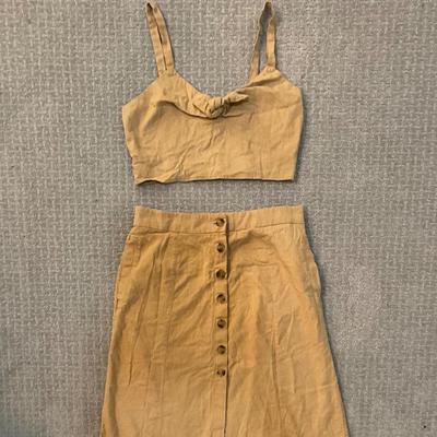 524 Universal Thread Mixed Cotton Linen Blend 2pc Set