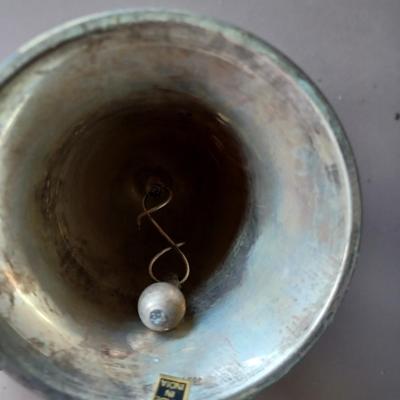 Vintage 1984 Silver Plated Handheld Brass Bell
