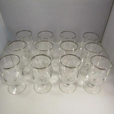 Federal Glass Water Goblets- 'Executive' Pattern- 12 Pieces