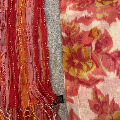 536 Orange Floral Scarf Lot