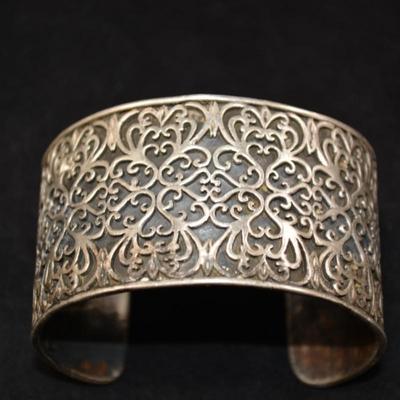 Heavy 925 Sterling Silver Cuff Bracelet 75.8g