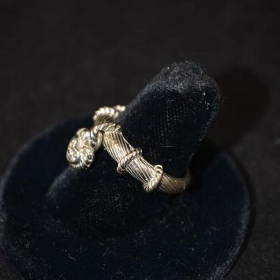 Judith Ripka 925 Sterling Silver Floating Heart Ring Size 8, 6.0g