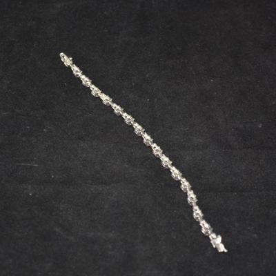 925 Sterling Silver & Amethyst Tennis Bracelet 7â€, 8.9g