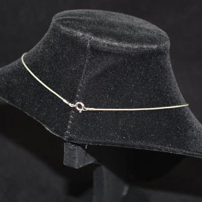 925 Sterling Silver Snake Chain with 925 Filigree Pendant 16â€, 4.2g