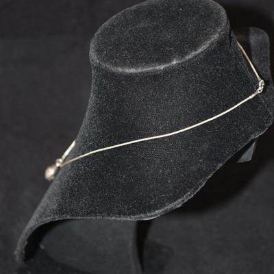 925 Sterling Silver Snake Chain with 925 Filigree Pendant 16â€, 4.2g