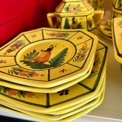 Lot 49 Pieces Vintage Quimper Faience, France Dinnerware Serveware