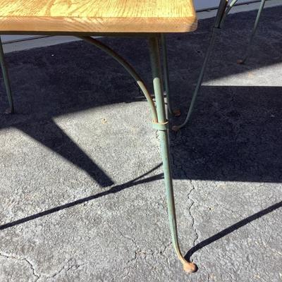 2 end-side tables-Wooden top & metal legs 23"H 24" x 24"