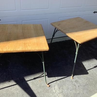 2 end-side tables-Wooden top & metal legs 23