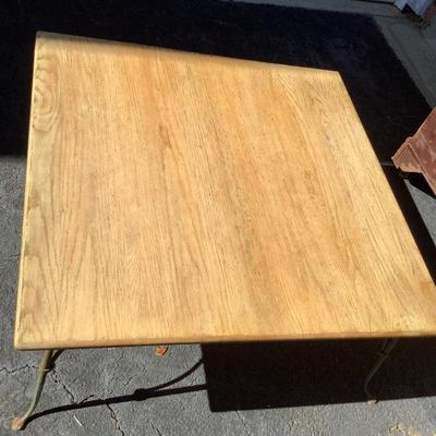 Coffee table, wooden top & metal legs 16"H 36"x 36"