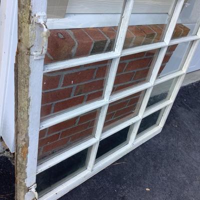 12 panel vintage wooden window 46"H 40"W