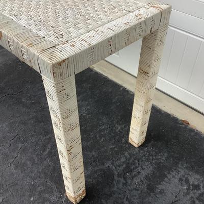 White Wicker Table 47