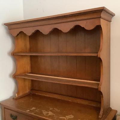 Sideboard, wooden dove tail 3 drawers, 2 doors, 33"H 45"L 18"depth -hutch top included separate piece-great project