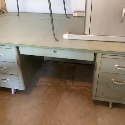 Cole Made in the USA Tanker Metal Desk, 6 drawers, 6'L 28