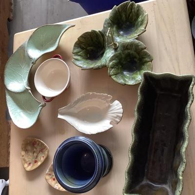 California pottery, Lenox Dove, Hull green dip -8 pieces