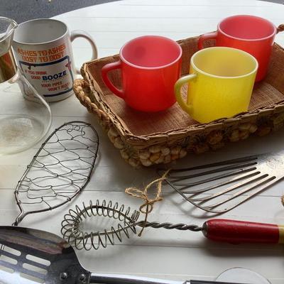 Vintage kitchen utensils, NIB Mysto-Grip, Rooster salt & pepper, Garfield-27 pieces