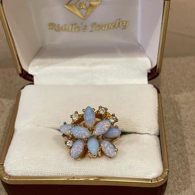 8 cluster possible opal ring 14k EP