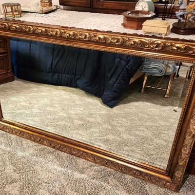 Lot #52  Lovely Heavy Beveled Wall Mirror
