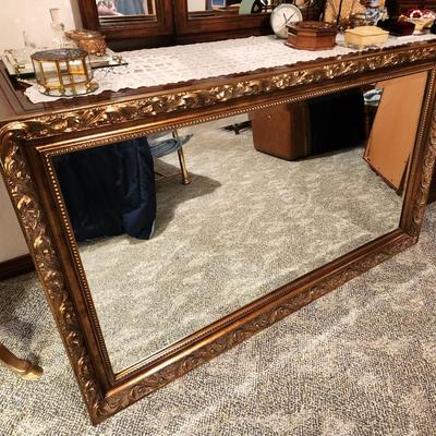 Lot #52  Lovely Heavy Beveled Wall Mirror