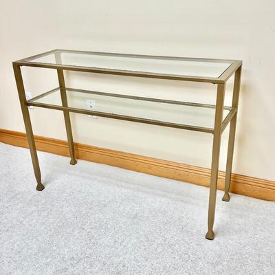 Gold Metal / Glass Console Table ~ Excellent