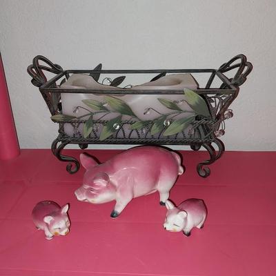 3 LITTLE PIGS AND AN IRON CANDLE HOLDER